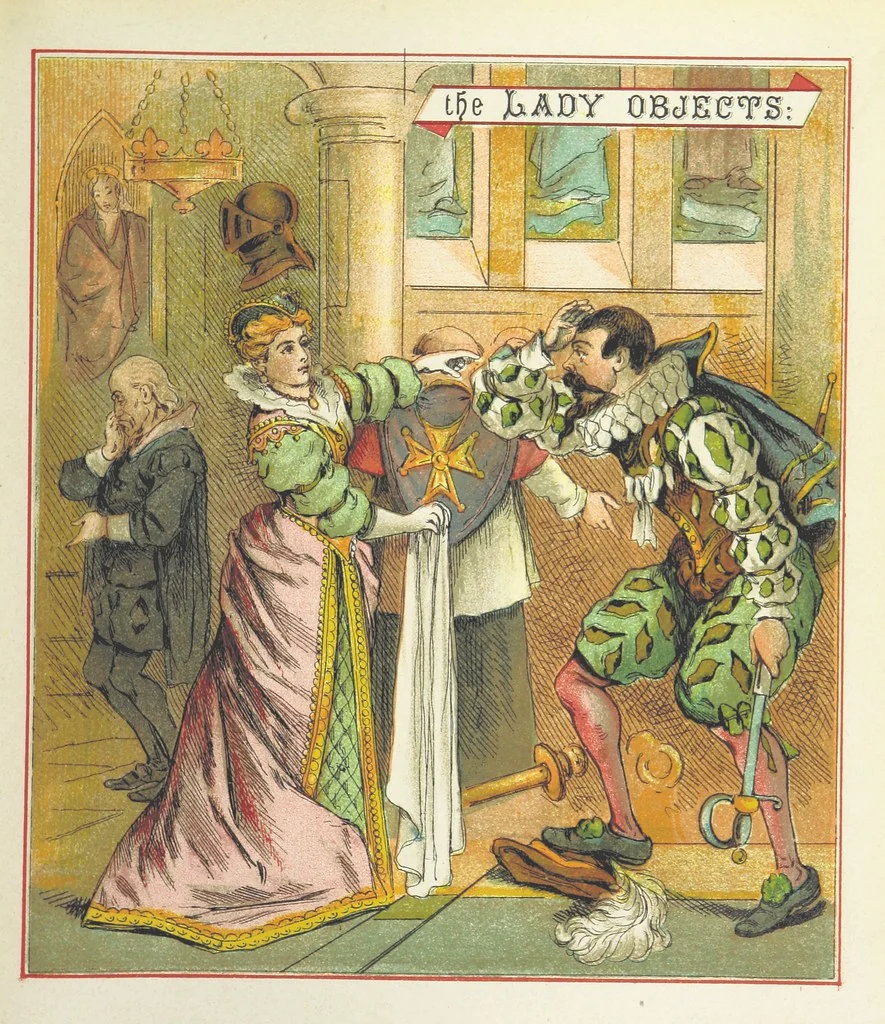 An illustration from The Merry Ballads of the Olden Time, illustrated in pictures & rhyme, 1880, leaf 101