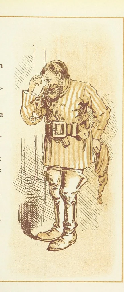 An illustration from The Merry Ballads of the Olden Time, illustrated in pictures & rhyme, 1880, leaf 103