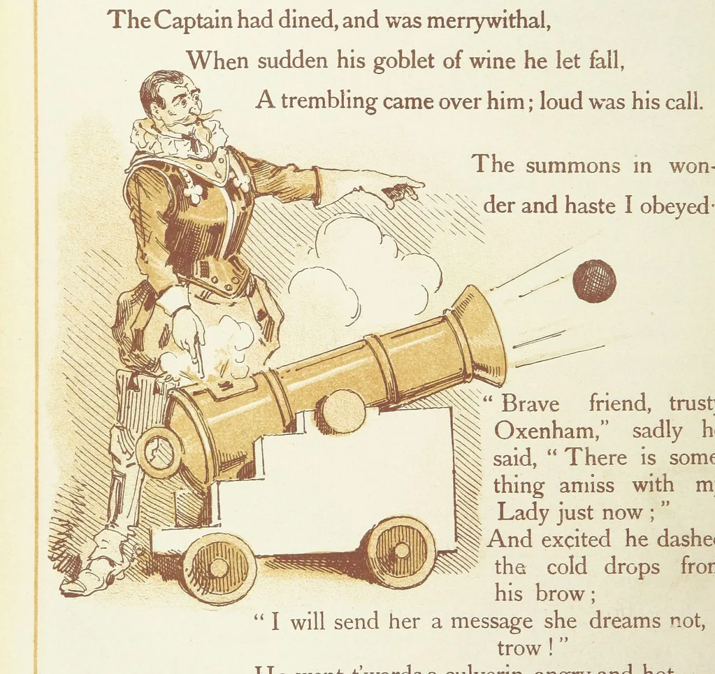 An illustration from The Merry Ballads of the Olden Time, illustrated in pictures & rhyme, 1880, leaf 104