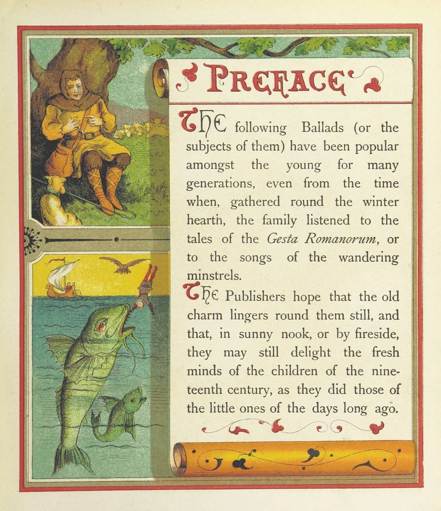 An illustration from The Merry Ballads of the Olden Time, illustrated in pictures & rhyme, 1880, leaf 11