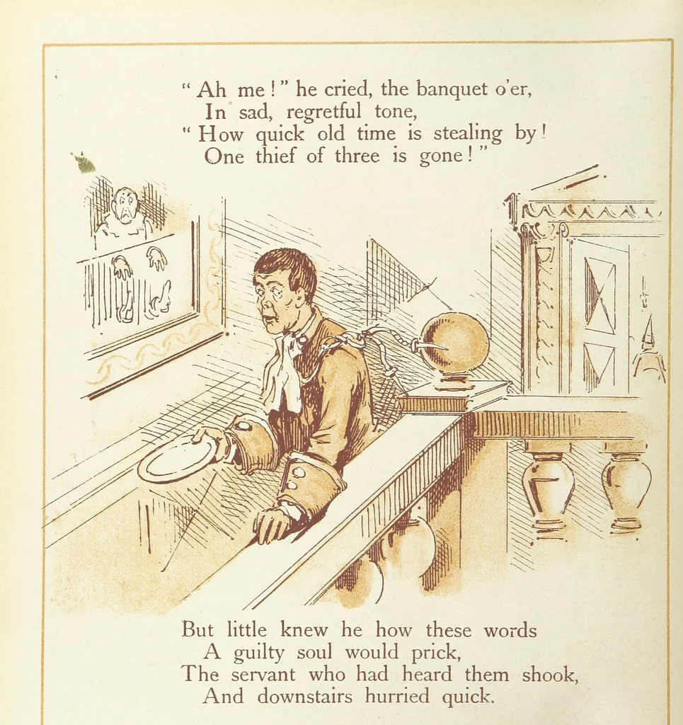 An illustration from The Merry Ballads of the Olden Time, illustrated in pictures & rhyme, 1880, leaf 118