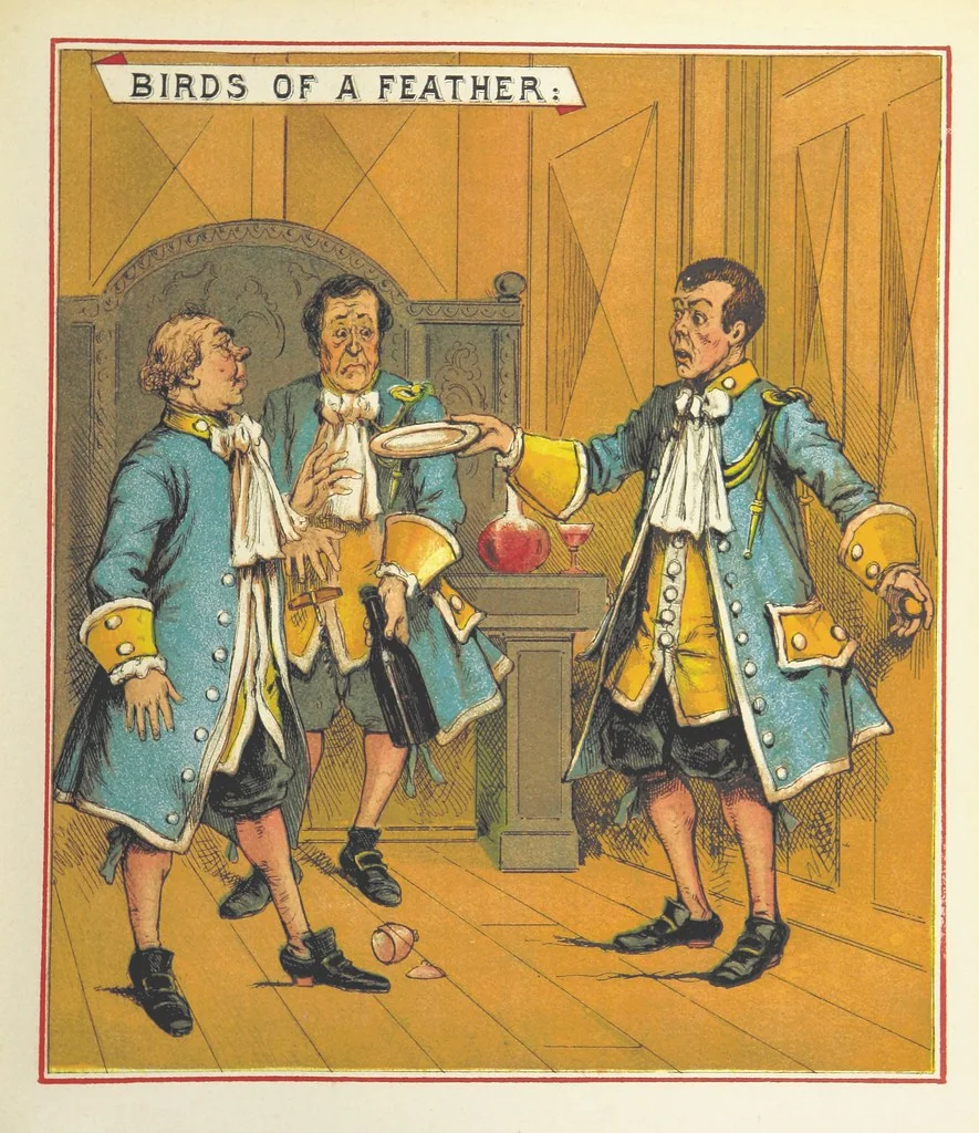 An illustration from The Merry Ballads of the Olden Time, illustrated in pictures & rhyme, 1880, leaf 121