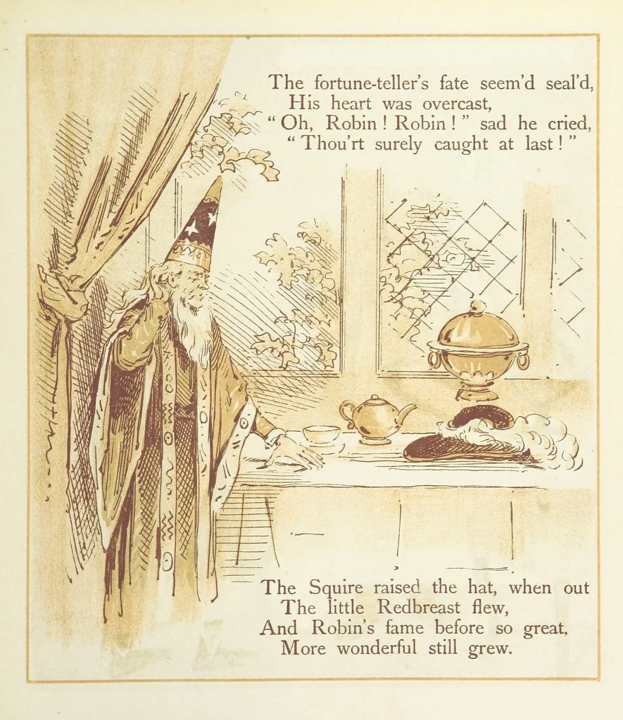 An illustration from The Merry Ballads of the Olden Time, illustrated in pictures & rhyme, 1880, leaf 127