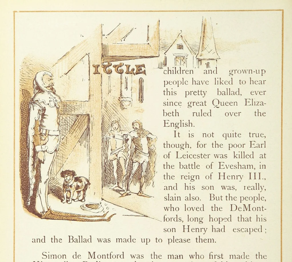 An illustration from The Merry Ballads of the Olden Time, illustrated in pictures & rhyme, 1880, leaf 130