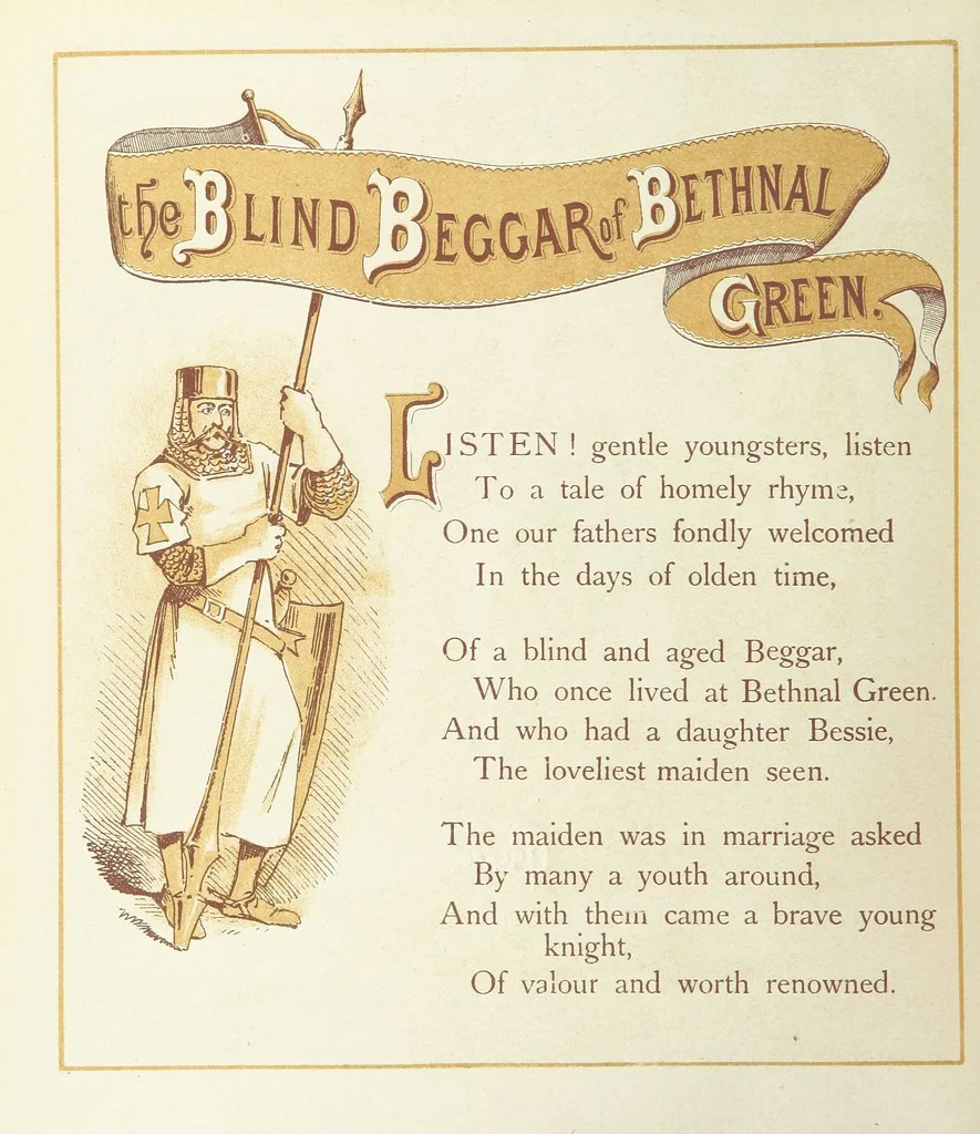 An illustration from The Merry Ballads of the Olden Time, illustrated in pictures & rhyme, 1880, leaf 132