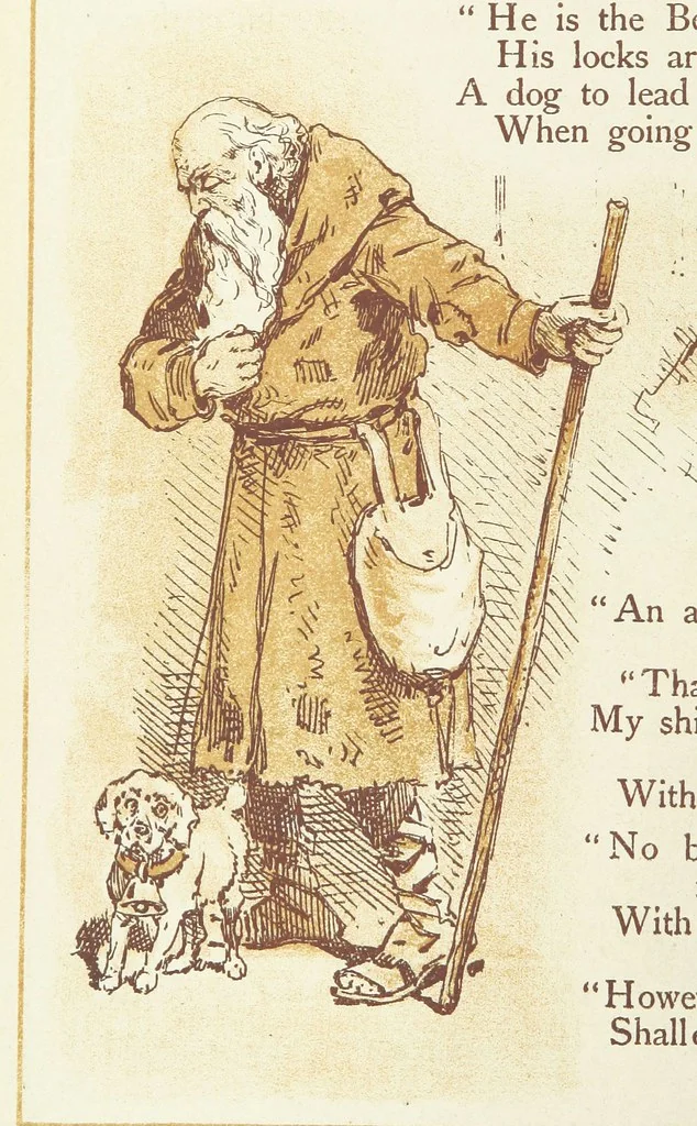 An illustration from The Merry Ballads of the Olden Time, illustrated in pictures & rhyme, 1880, leaf 136