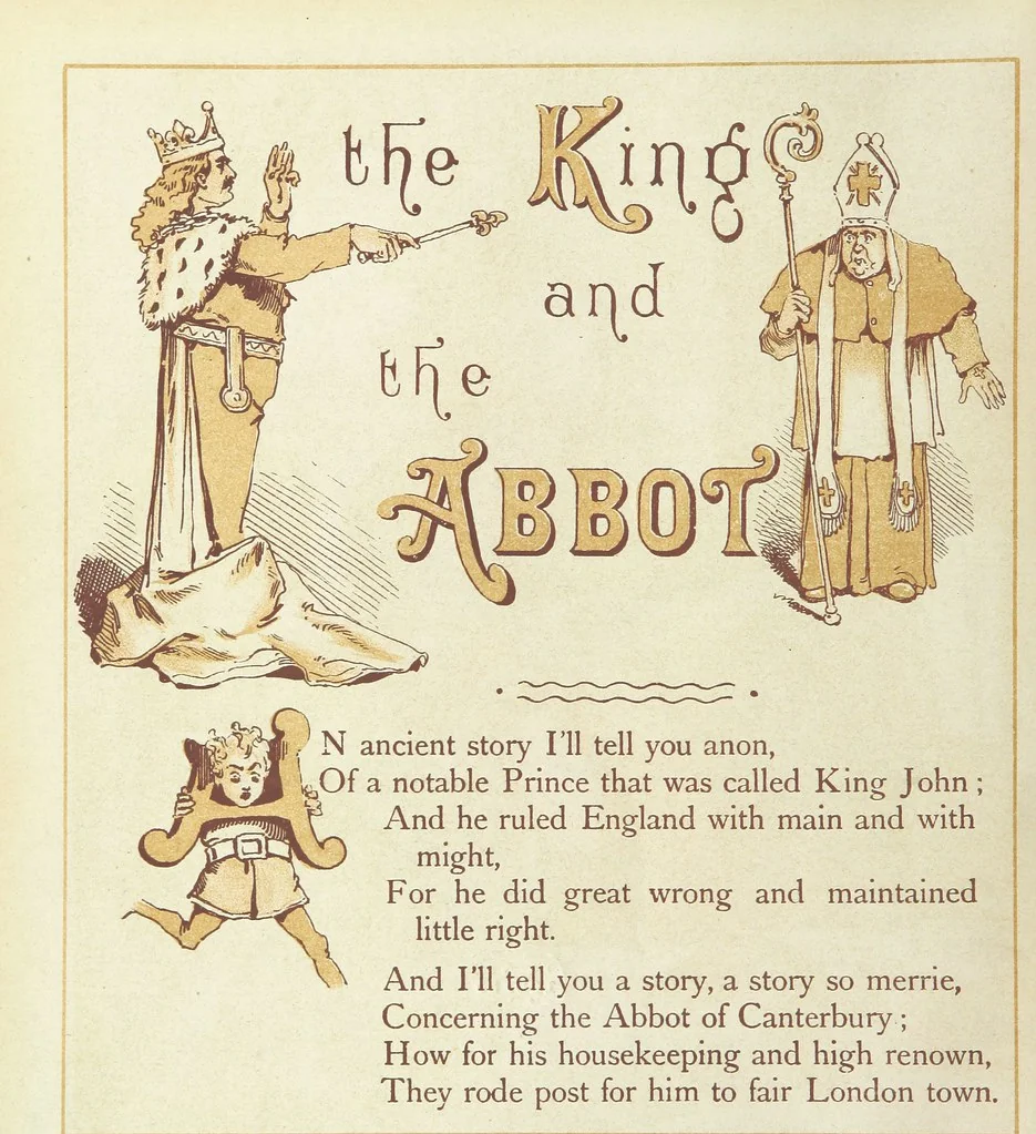 An illustration from The Merry Ballads of the Olden Time, illustrated in pictures & rhyme, 1880, leaf 14