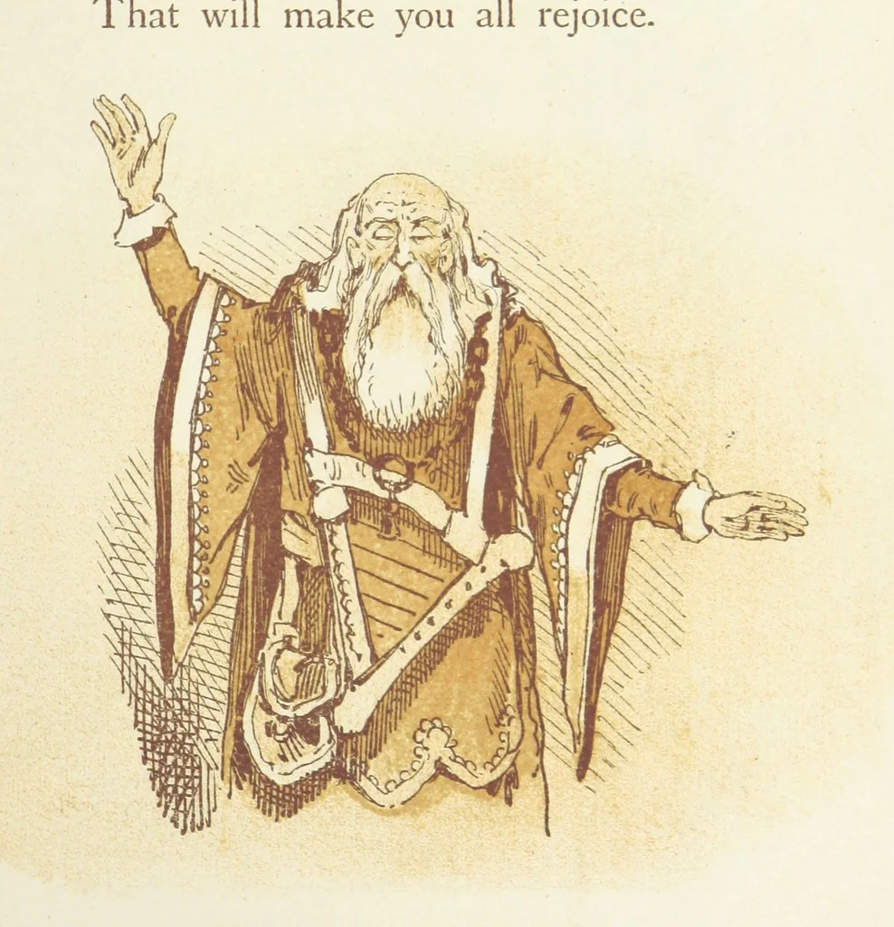 An illustration from The Merry Ballads of the Olden Time, illustrated in pictures & rhyme, 1880, leaf 143