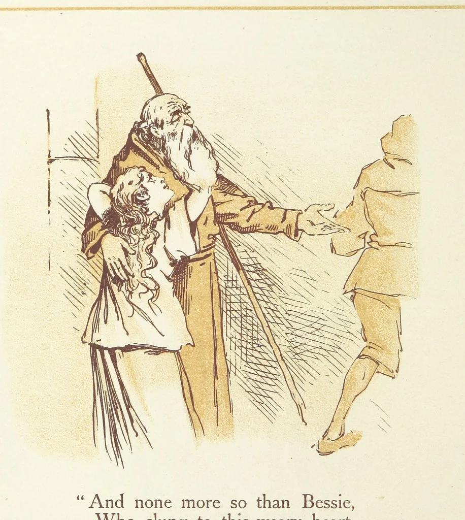 An illustration from The Merry Ballads of the Olden Time, illustrated in pictures & rhyme, 1880, leaf 144