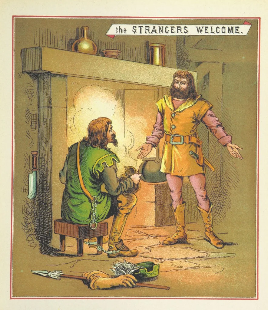An illustration from The Merry Ballads of the Olden Time, illustrated in pictures & rhyme, 1880, leaf 153