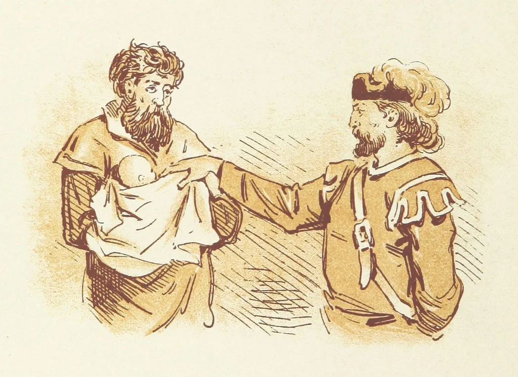 An illustration from The Merry Ballads of the Olden Time, illustrated in pictures & rhyme, 1880, leaf 156