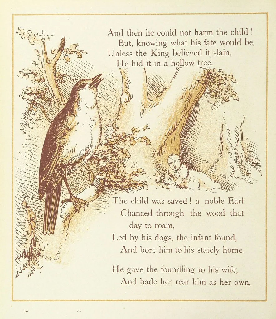 An illustration from The Merry Ballads of the Olden Time, illustrated in pictures & rhyme, 1880, leaf 158