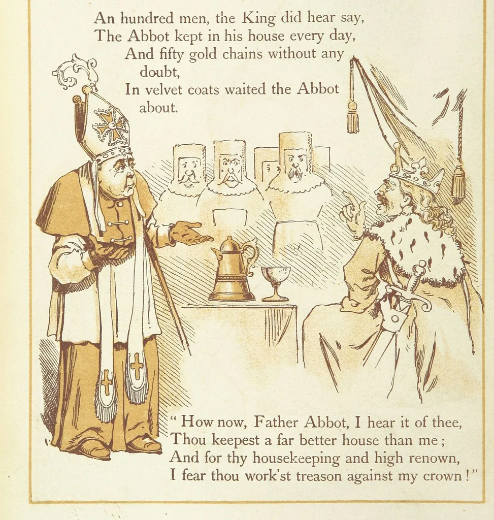 An illustration from The Merry Ballads of the Olden Time, illustrated in pictures & rhyme, 1880, leaf 16