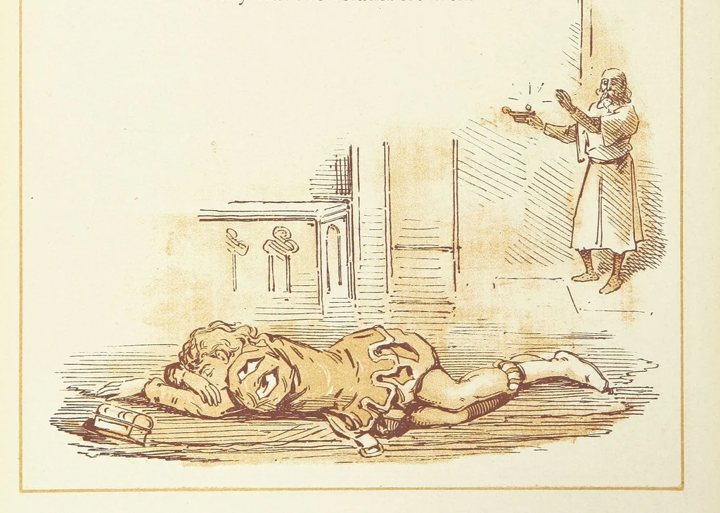 An illustration from The Merry Ballads of the Olden Time, illustrated in pictures & rhyme, 1880, leaf 164