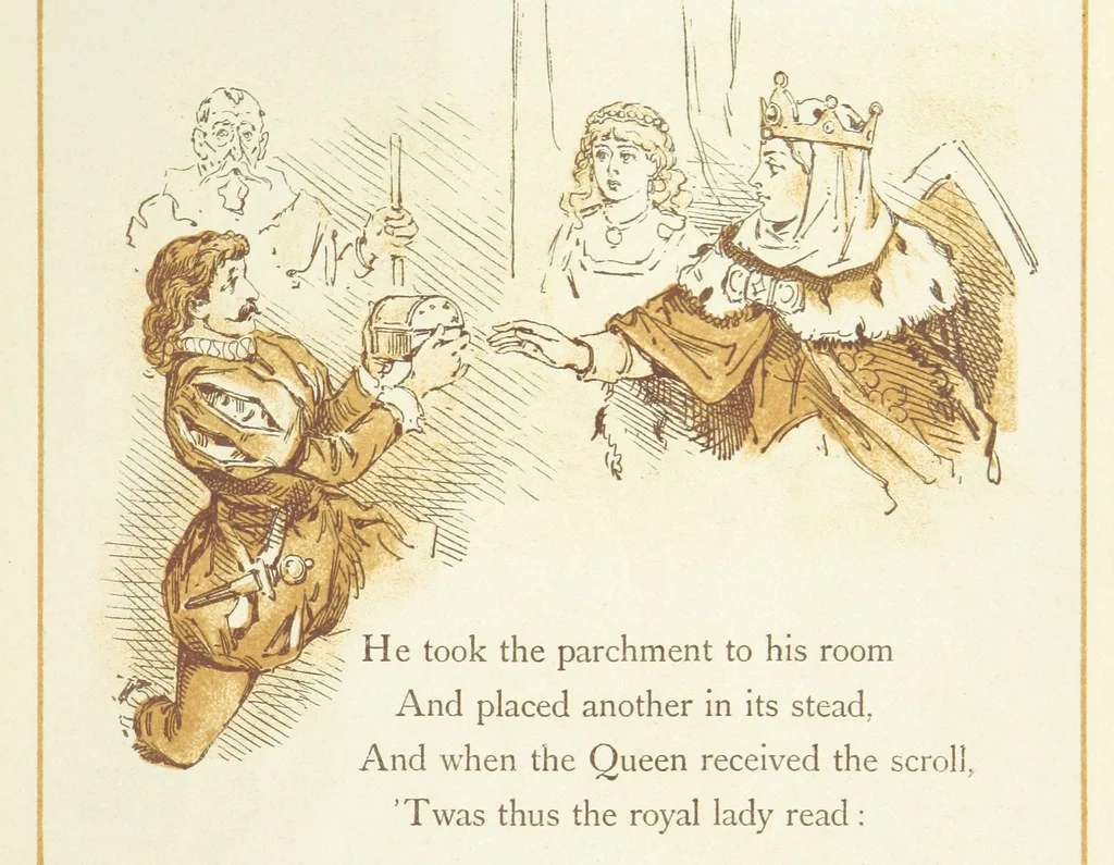 An illustration from The Merry Ballads of the Olden Time, illustrated in pictures & rhyme, 1880, leaf 167