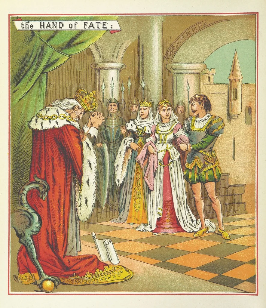 An illustration from The Merry Ballads of the Olden Time, illustrated in pictures & rhyme, 1880, leaf 168