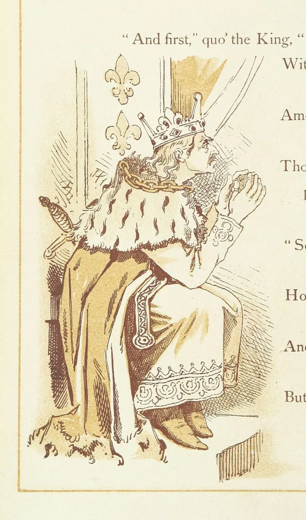 An illustration from The Merry Ballads of the Olden Time, illustrated in pictures & rhyme, 1880, leaf 18