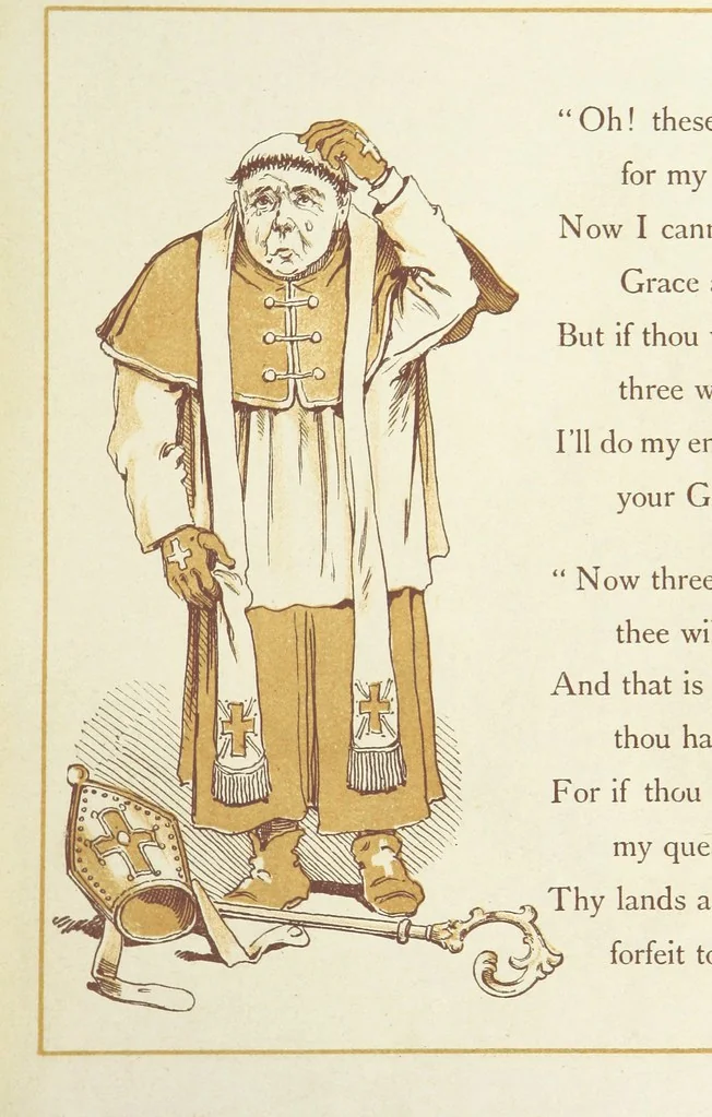 An illustration from The Merry Ballads of the Olden Time, illustrated in pictures & rhyme, 1880, leaf 19