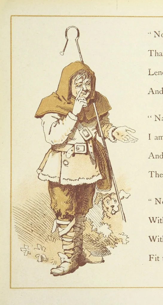 An illustration from The Merry Ballads of the Olden Time, illustrated in pictures & rhyme, 1880, leaf 23