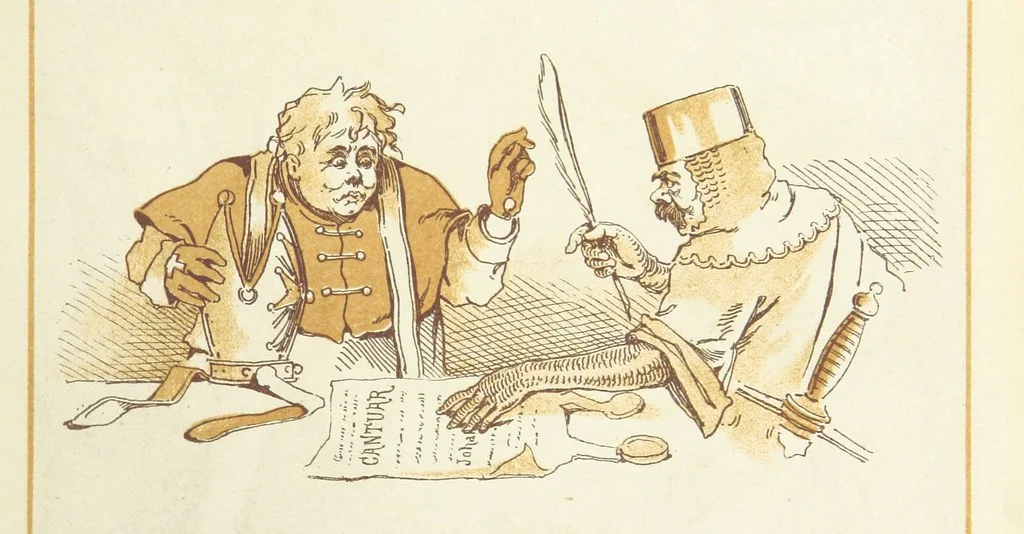 An illustration from The Merry Ballads of the Olden Time, illustrated in pictures & rhyme, 1880, leaf 27