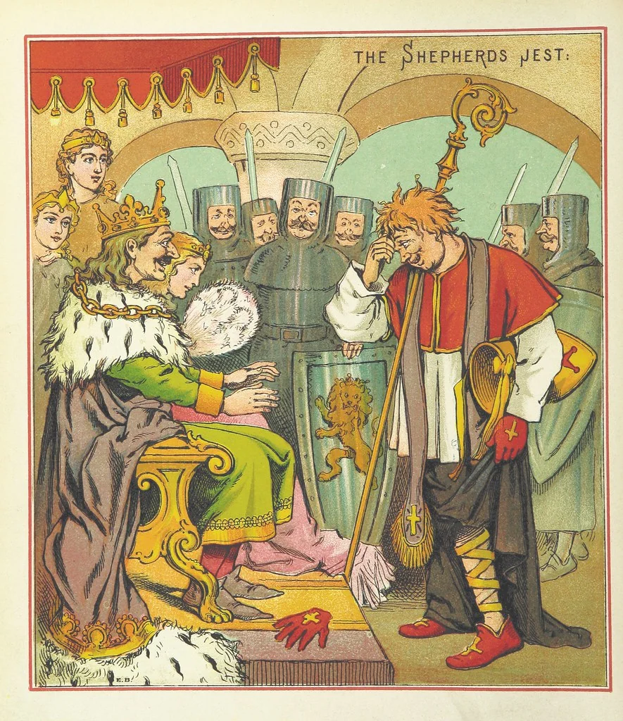 An illustration from The Merry Ballads of the Olden Time, illustrated in pictures & rhyme, 1880, leaf 28