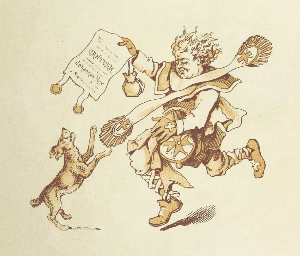 An illustration from The Merry Ballads of the Olden Time, illustrated in pictures & rhyme, 1880, leaf 29