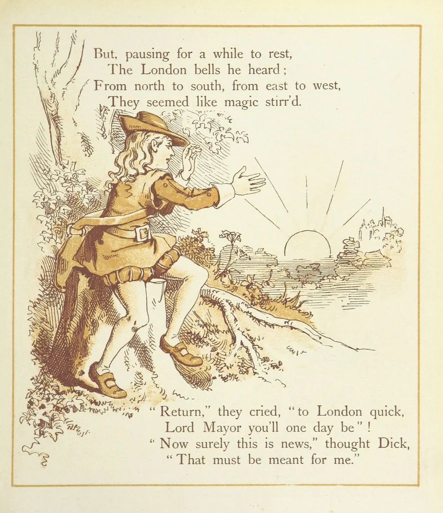 An illustration from The Merry Ballads of the Olden Time, illustrated in pictures & rhyme, 1880, leaf 35
