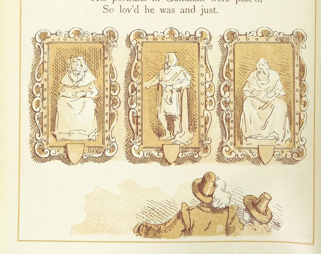 An illustration from The Merry Ballads of the Olden Time, illustrated in pictures & rhyme, 1880, leaf 44
