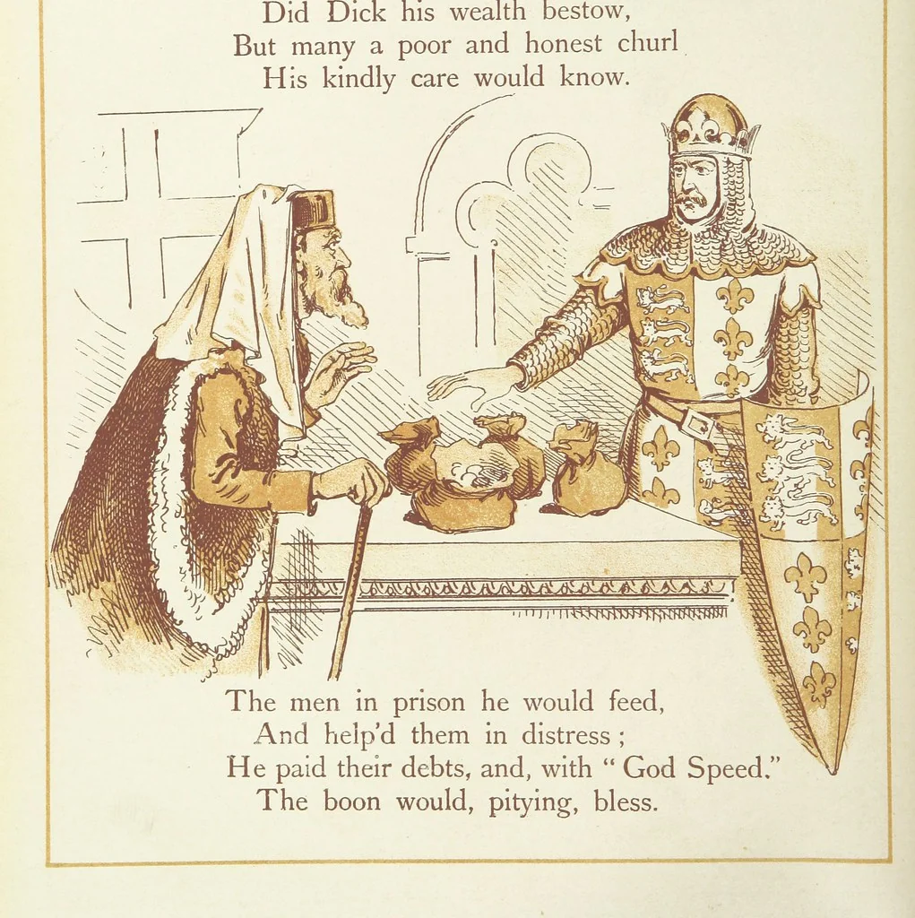 An illustration from The Merry Ballads of the Olden Time, illustrated in pictures & rhyme, 1880, leaf 46