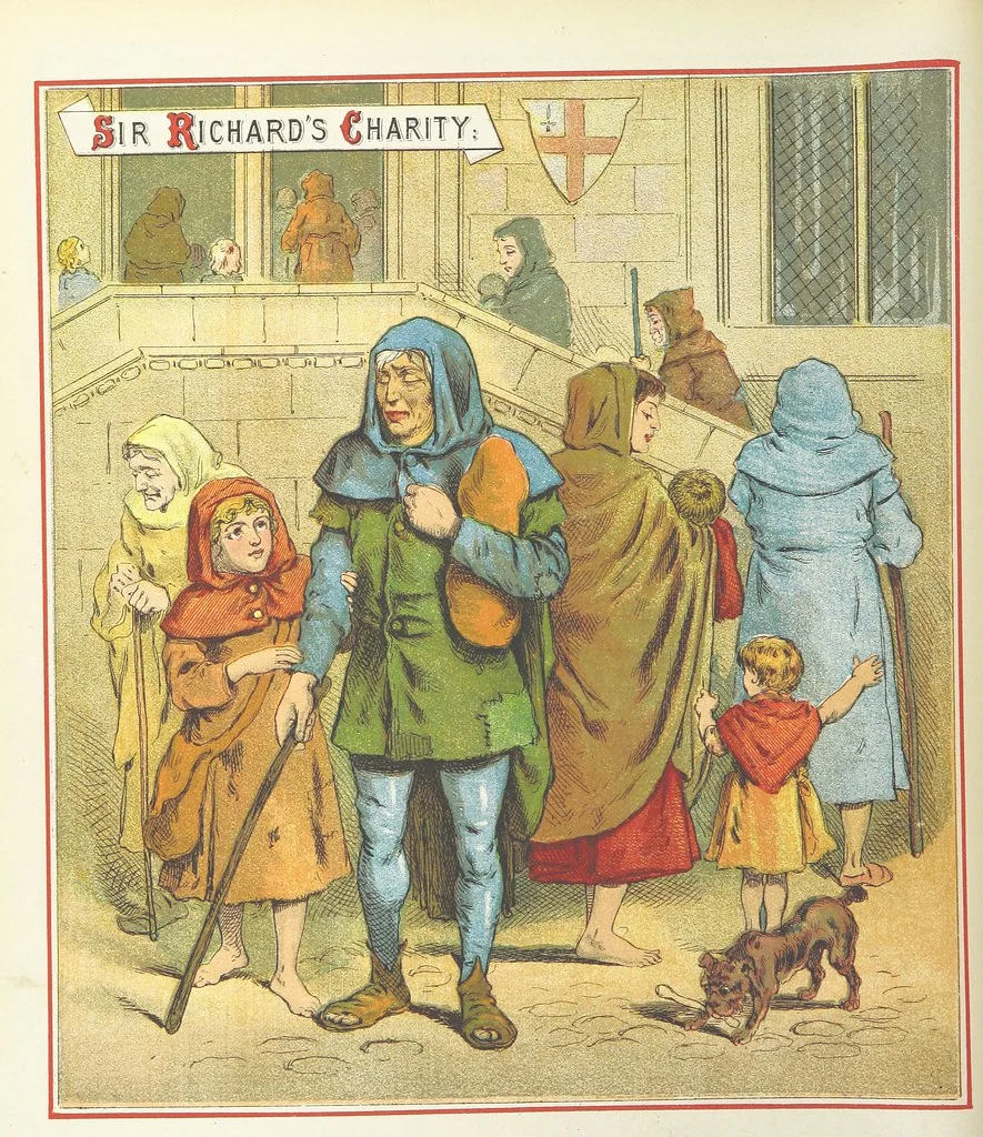 An illustration from The Merry Ballads of the Olden Time, illustrated in pictures & rhyme, 1880, leaf 48