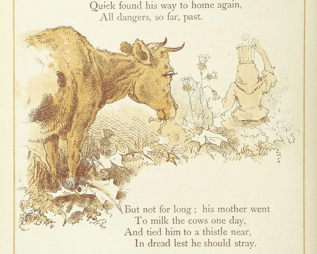 An illustration from The Merry Ballads of the Olden Time, illustrated in pictures & rhyme, 1880, leaf 56