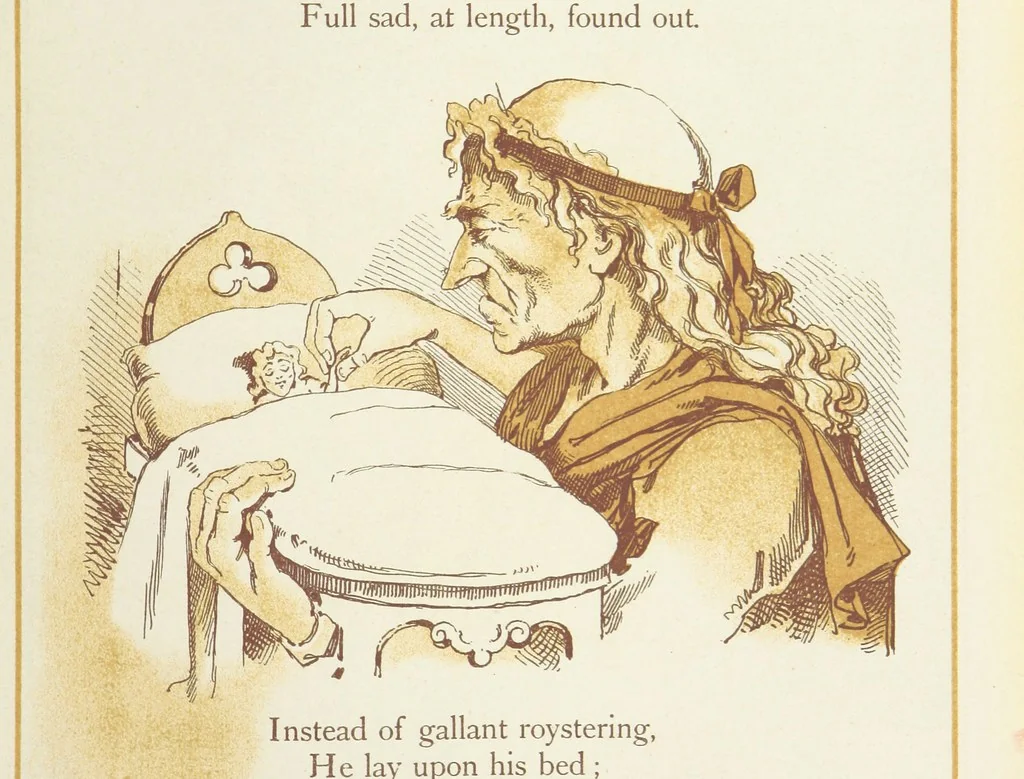 An illustration from The Merry Ballads of the Olden Time, illustrated in pictures & rhyme, 1880, leaf 67
