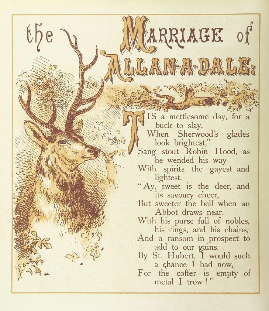 An illustration from The Merry Ballads of the Olden Time, illustrated in pictures & rhyme, 1880, leaf 72
