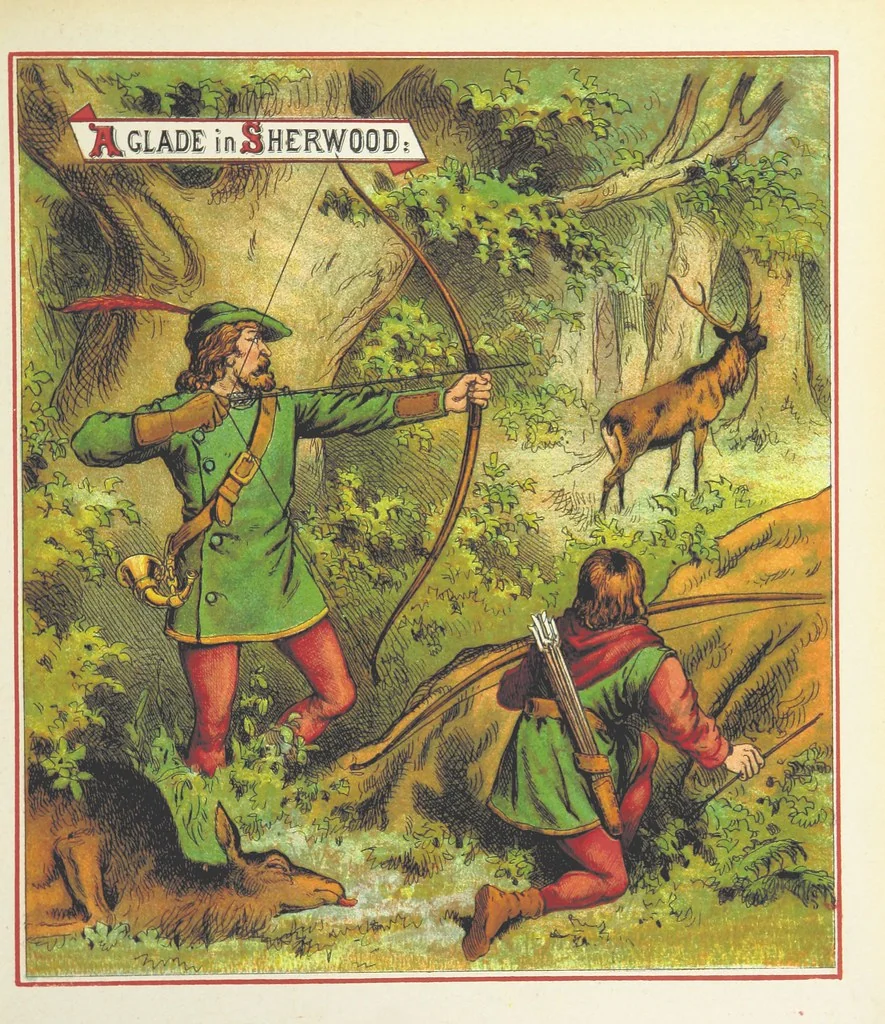 An illustration from The Merry Ballads of the Olden Time, illustrated in pictures & rhyme, 1880, leaf 73