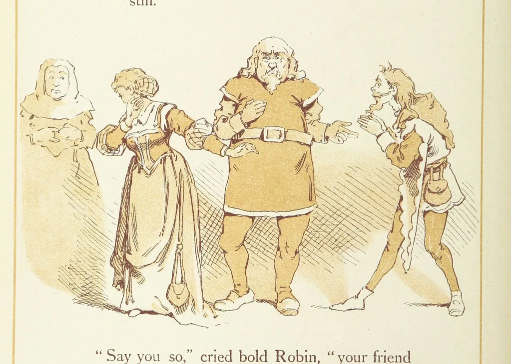 An illustration from The Merry Ballads of the Olden Time, illustrated in pictures & rhyme, 1880, leaf 76