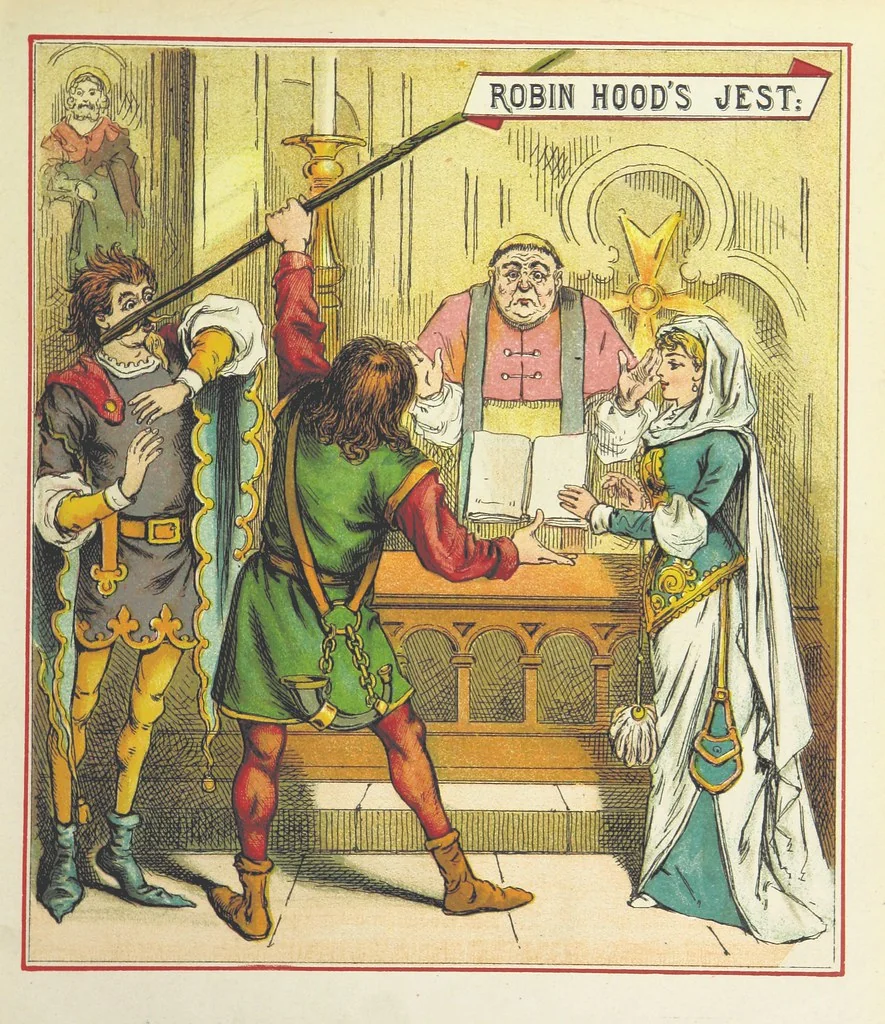 An illustration from The Merry Ballads of the Olden Time, illustrated in pictures & rhyme, 1880, leaf 81