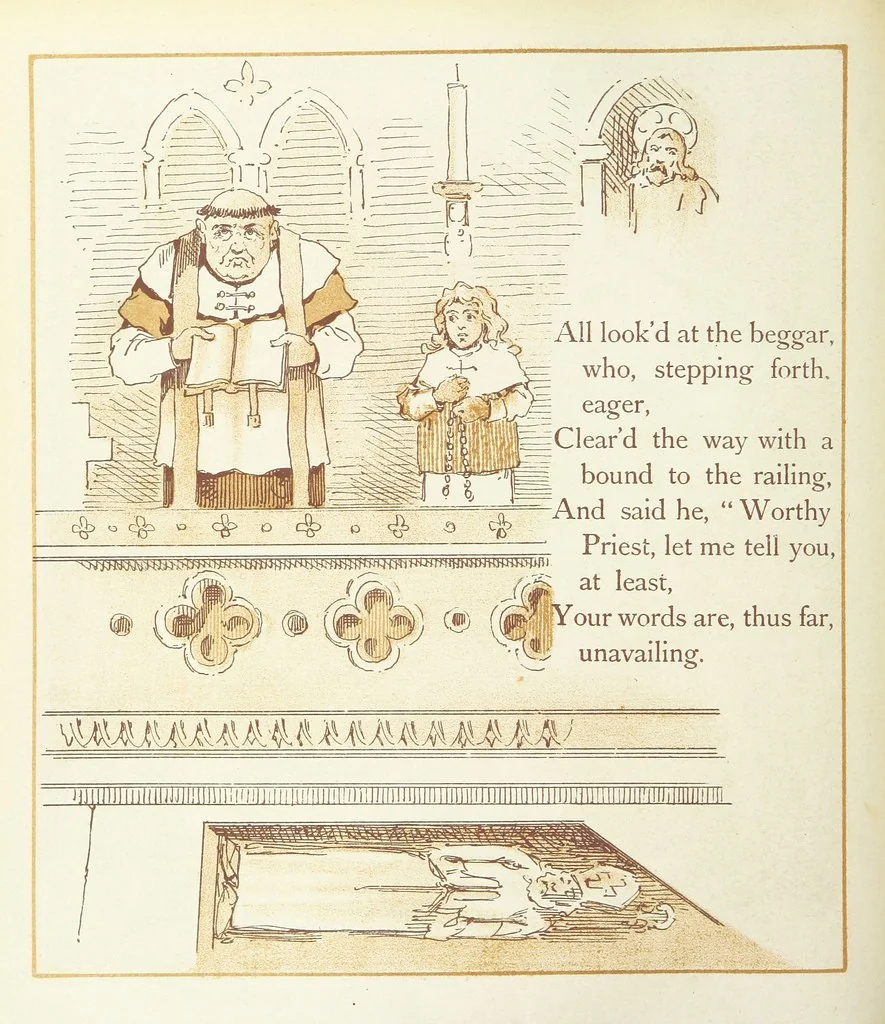 An illustration from The Merry Ballads of the Olden Time, illustrated in pictures & rhyme, 1880, leaf 82
