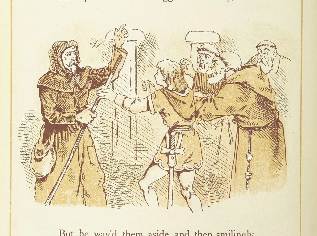 An illustration from The Merry Ballads of the Olden Time, illustrated in pictures & rhyme, 1880, leaf 84