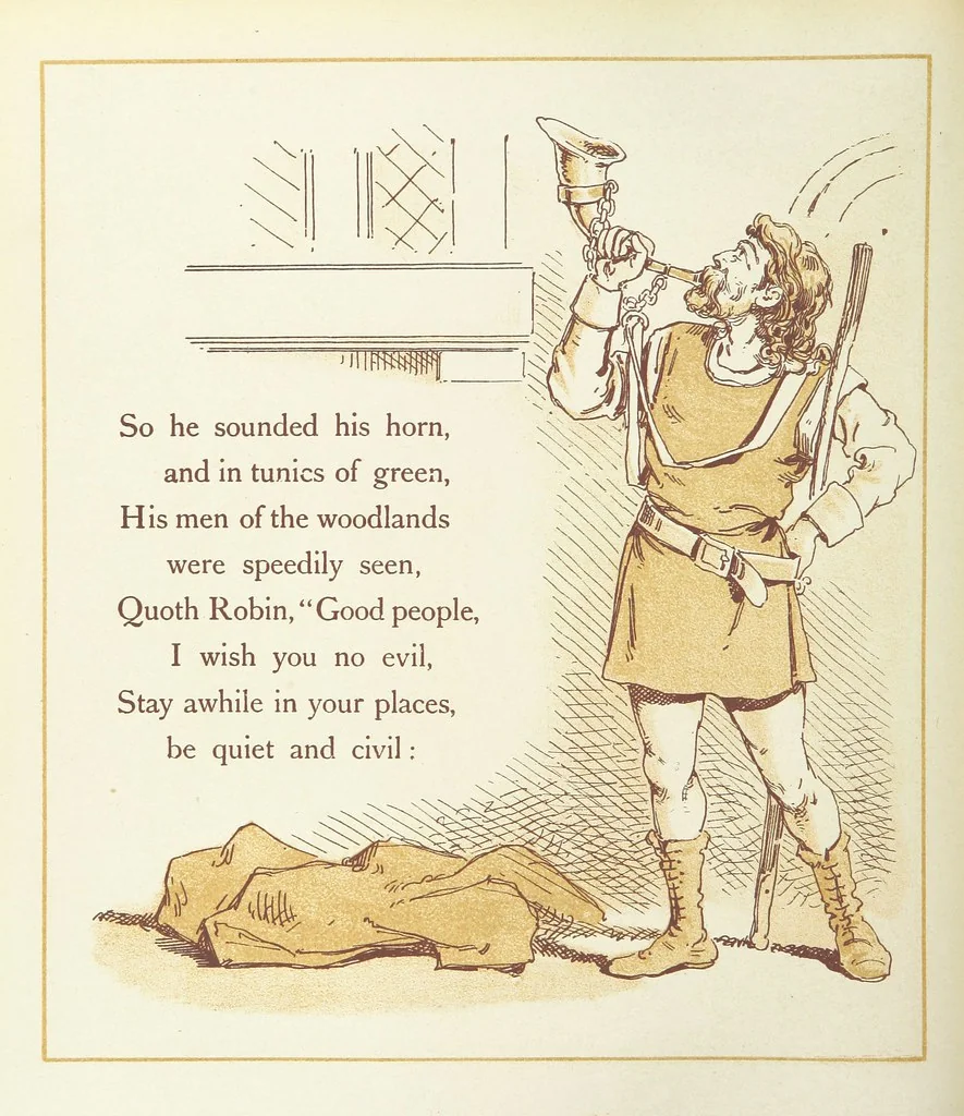 An illustration from The Merry Ballads of the Olden Time, illustrated in pictures & rhyme, 1880, leaf 86