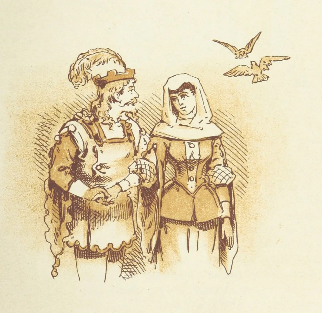 An illustration from The Merry Ballads of the Olden Time, illustrated in pictures & rhyme, 1880, leaf 89