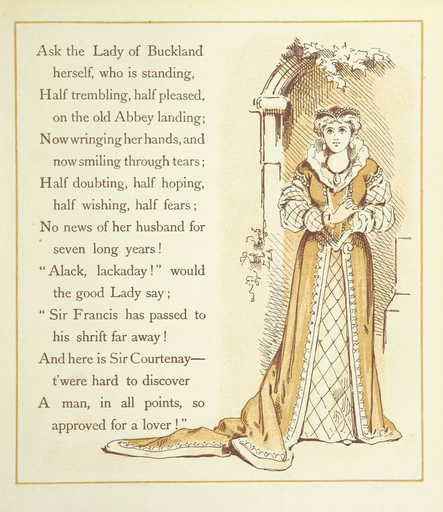 An illustration from The Merry Ballads of the Olden Time, illustrated in pictures & rhyme, 1880, leaf 95