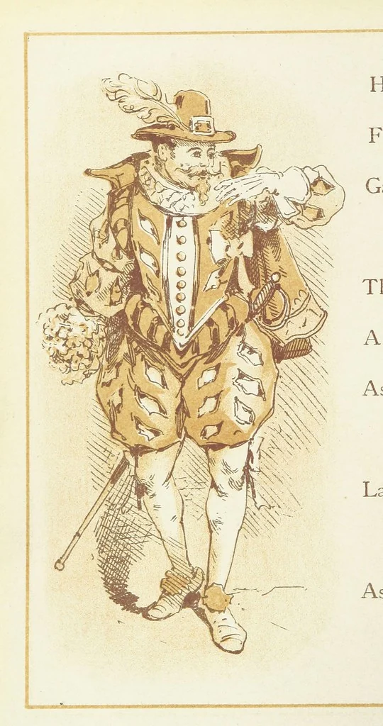 An illustration from The Merry Ballads of the Olden Time, illustrated in pictures & rhyme, 1880, leaf 96