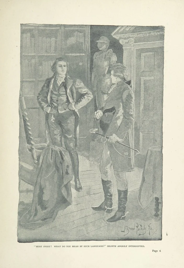 An illustration from The Lumley Wood Mystery ... Illustrated by J. B. Partridge, 1890, leaf 13