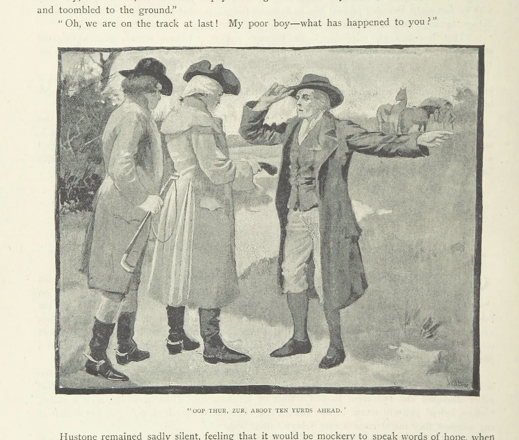 An illustration from The Lumley Wood Mystery ... Illustrated by J. B. Partridge, 1890, leaf 22
