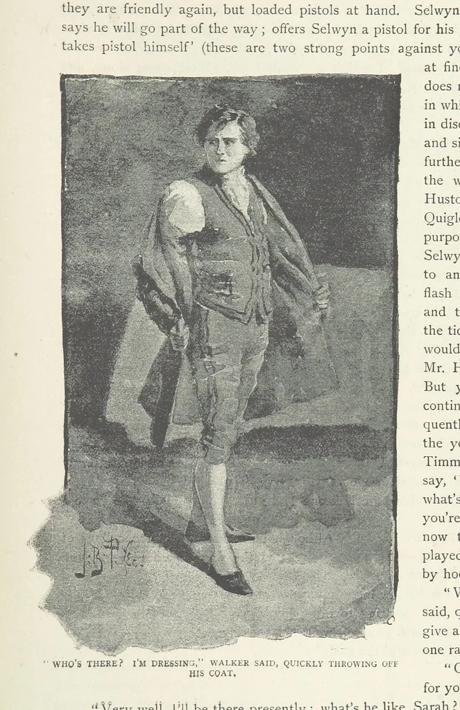 An illustration from The Lumley Wood Mystery ... Illustrated by J. B. Partridge, 1890, leaf 27