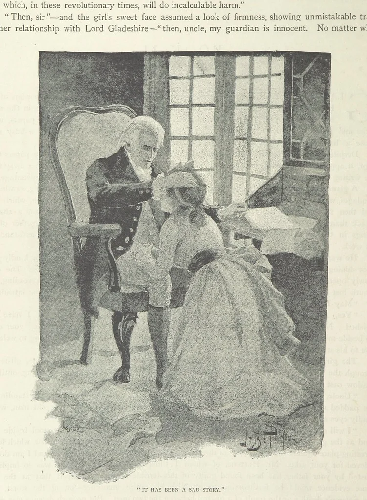 An illustration from The Lumley Wood Mystery ... Illustrated by J. B. Partridge, 1890, leaf 38