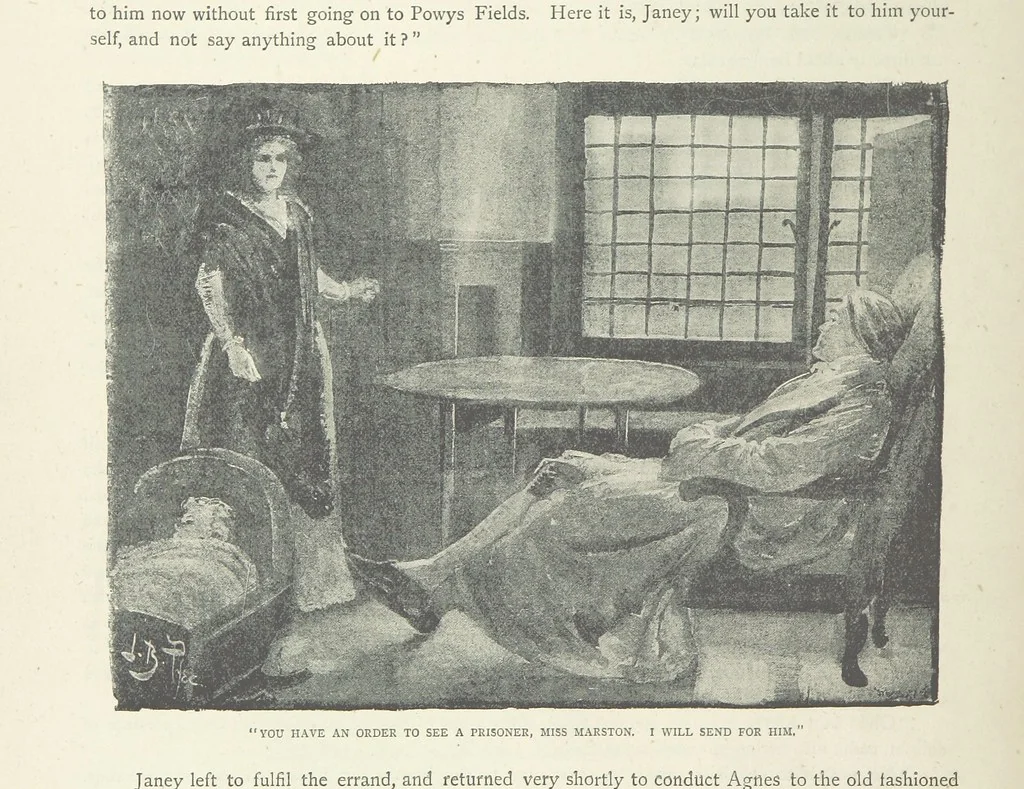 An illustration from The Lumley Wood Mystery ... Illustrated by J. B. Partridge, 1890, leaf 52