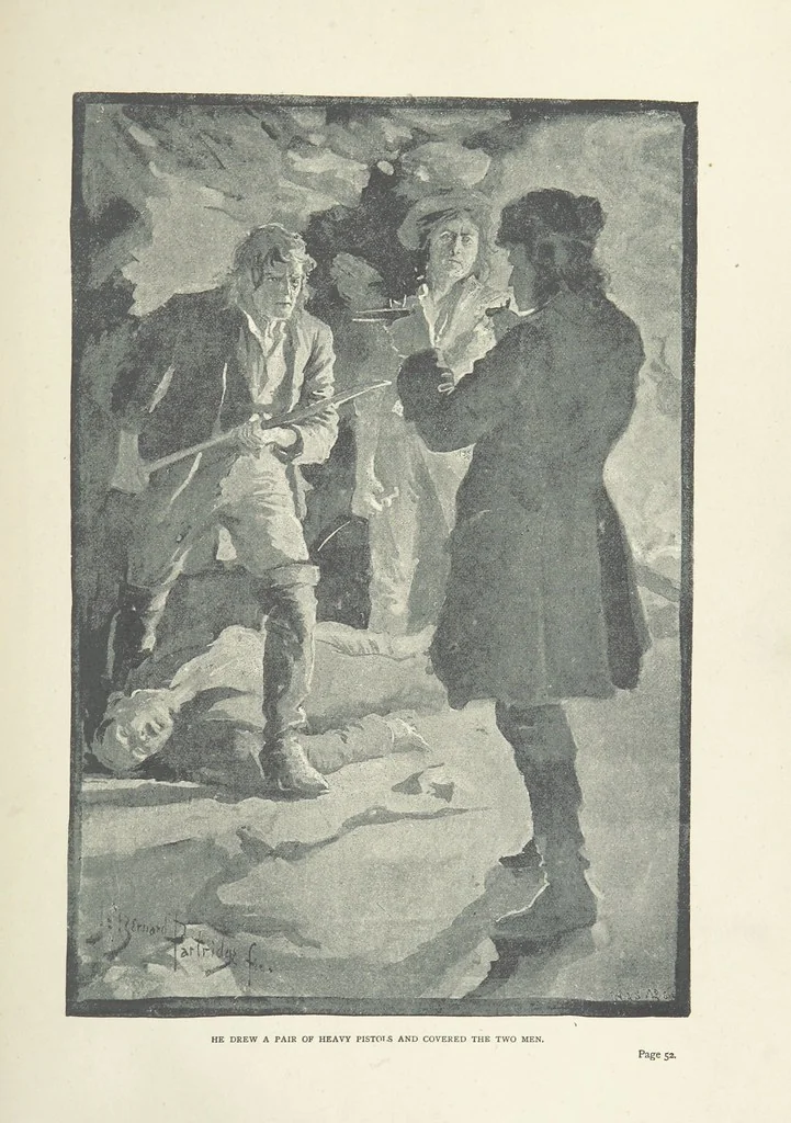 An illustration from The Lumley Wood Mystery ... Illustrated by J. B. Partridge, 1890, leaf 67