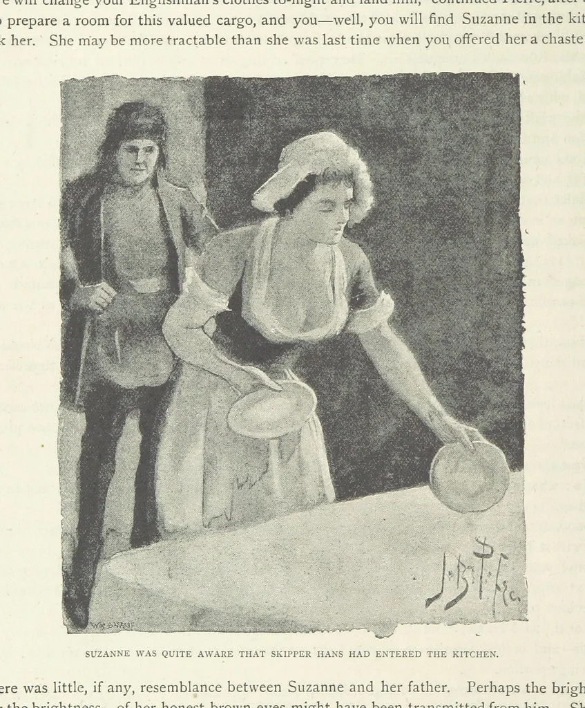 An illustration from The Lumley Wood Mystery ... Illustrated by J. B. Partridge, 1890, leaf 72