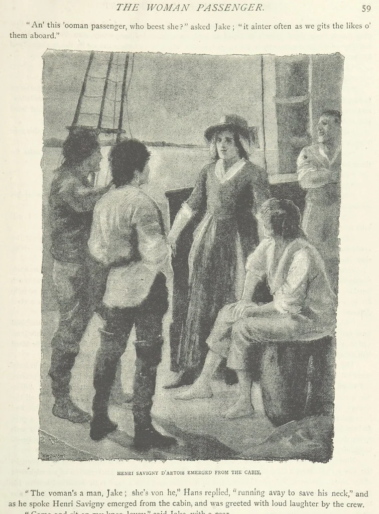 An illustration from The Lumley Wood Mystery ... Illustrated by J. B. Partridge, 1890, leaf 75